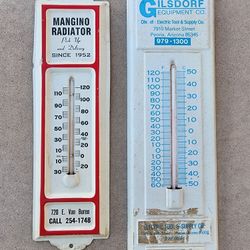 2 Original Phoenix AZ Vintage Metal Thermometer Mancave Patio