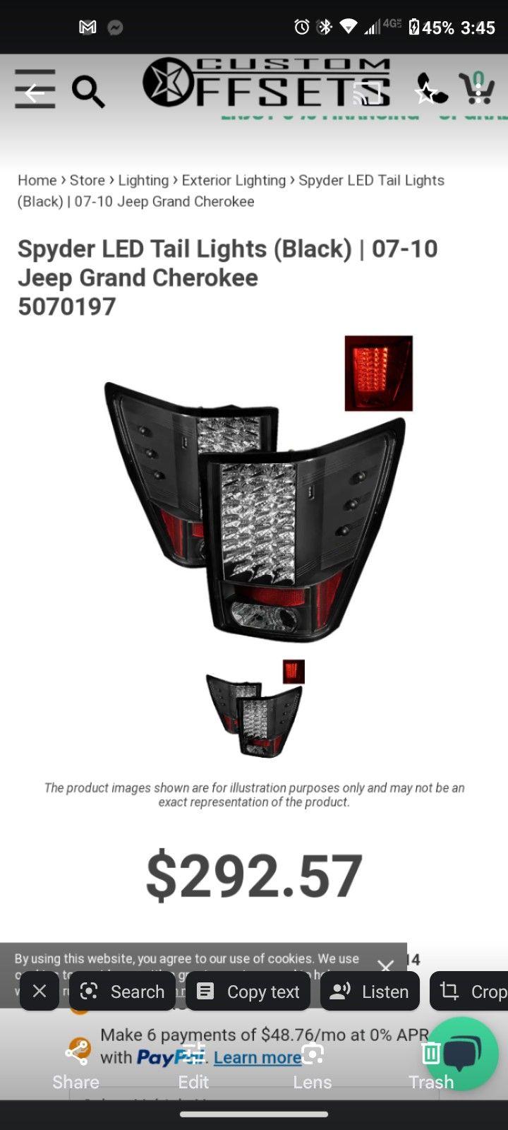 Jeep Grand Cherokee Spyder Tail Lights