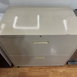 2 Drawer Putty Metal Lateral File Cabinet