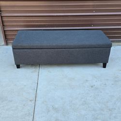 Dark Gray Storage Ottoman