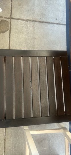 Dark Wood Slatted Outdoor Table