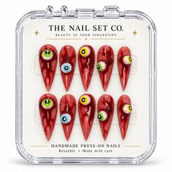 Halloween Press On Nails | 3D Eyeball Stiletto