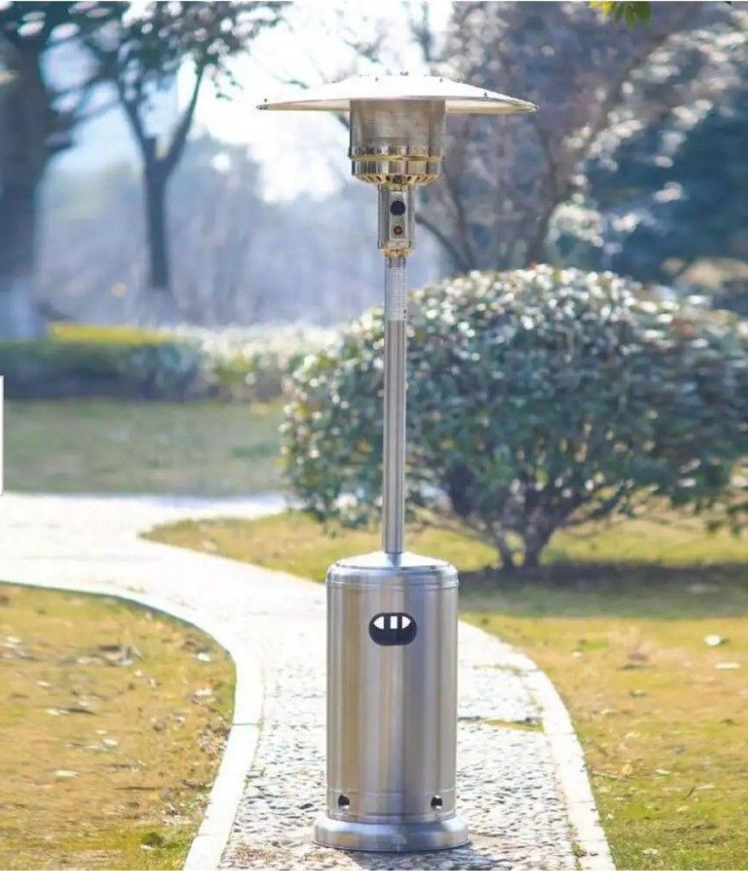 Hampton Bay 48k BTU Stainless Steel Patio Heater With Wheels