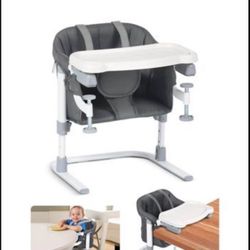 Portable High Chair, Hook on High Chair for Dinner, 3-in-1 Toddler High Chair with Adjustable Height