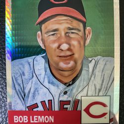Bob Lemon 2022 Topps Chrome Baseball #390 PRISM REFRACTOR! INDIANS! 