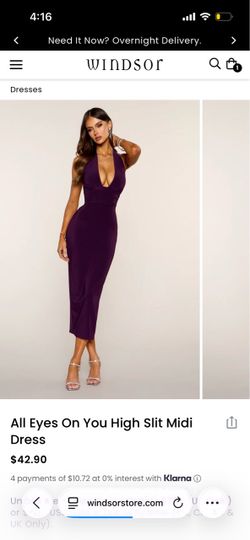 Windsor All Eyes On You High Slit Midi Dress