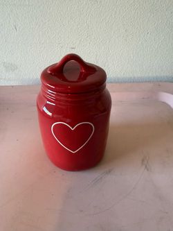 RAE DUNN RED HEART BABY CANISTER