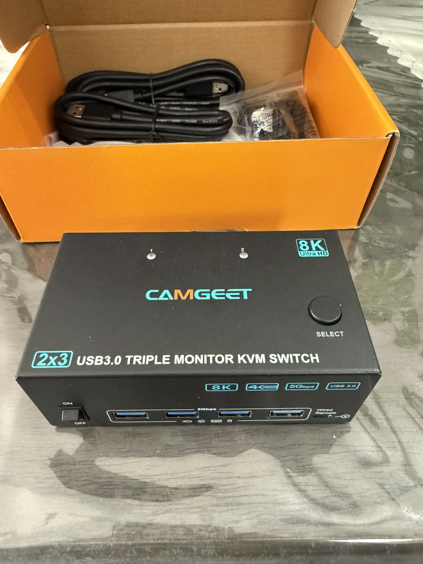 KVM Switch 3 Monitors 2 Computers 8K@60Hz