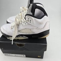 Jordan 5 White Stealth Size 5y 6.5w