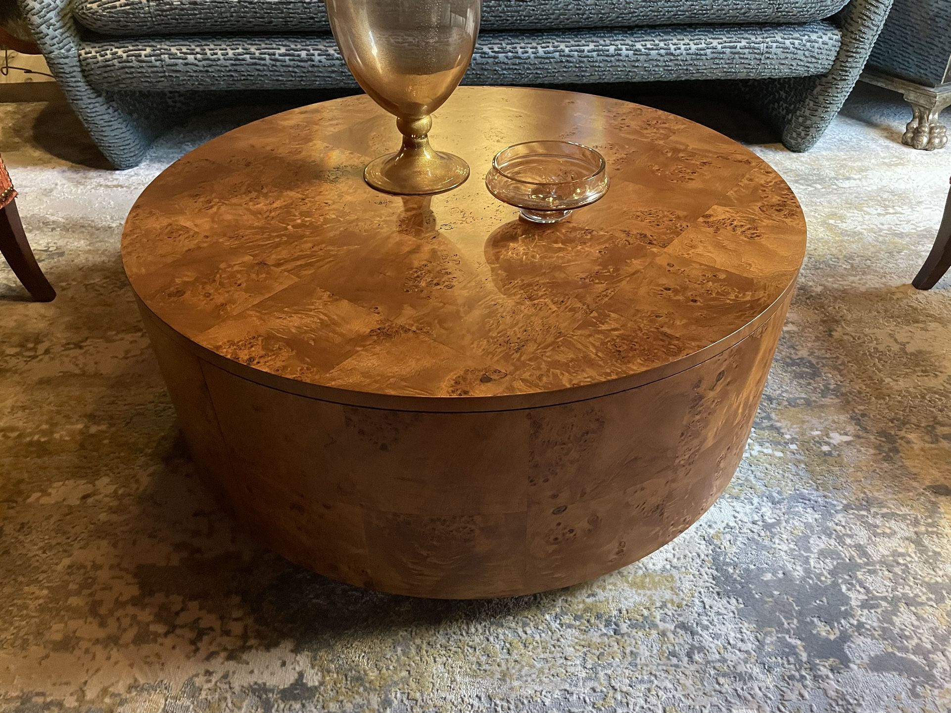 CB2 Burl Rotating Coffee Table
