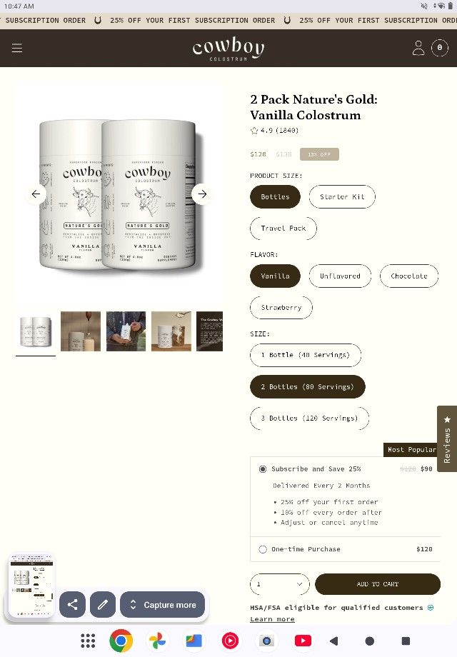 Cowboy Colostrum Both Full Bottles