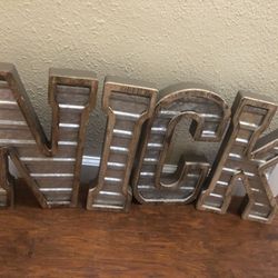 Wood/metal 14x10 inches letters.