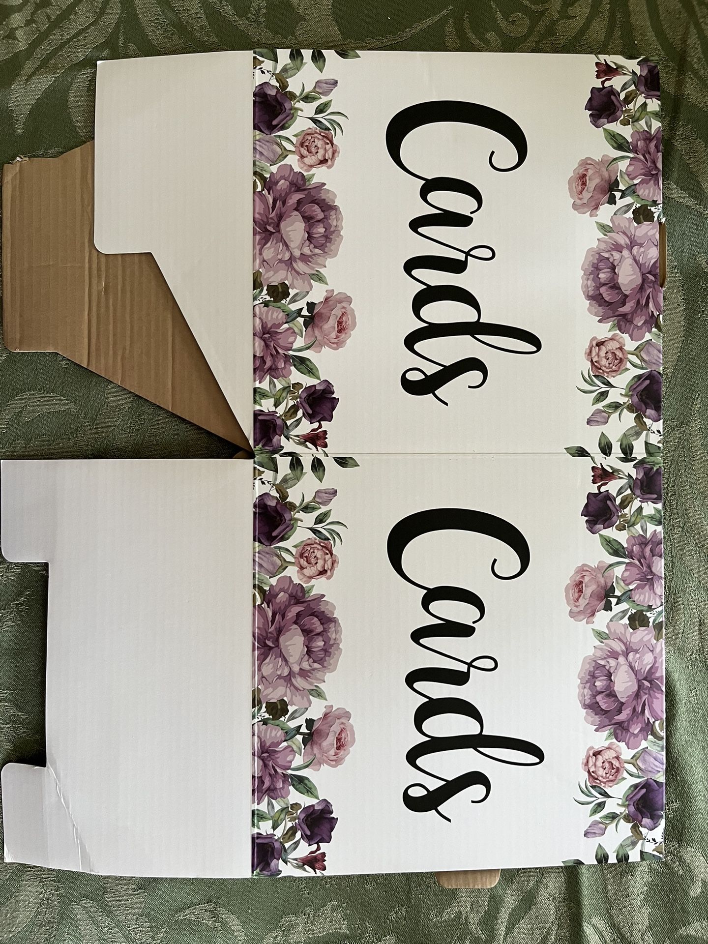 Purple Floral Card Box 8x8x8