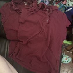 2 Burgundy Shirts Size 10/12 Delivery Make An Offer