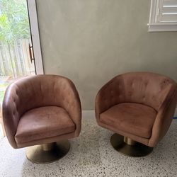 Modern Barrel Chair Swivel Leather 