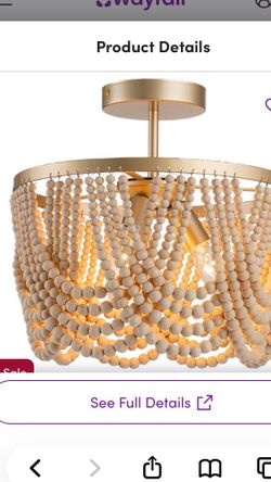 LIGHT FIXTURE Wood bead semi-flush mount