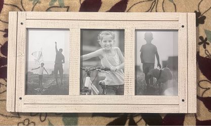 Americanflat 4x6 Triple Picture Frame In Aspen White Distressed Wood
