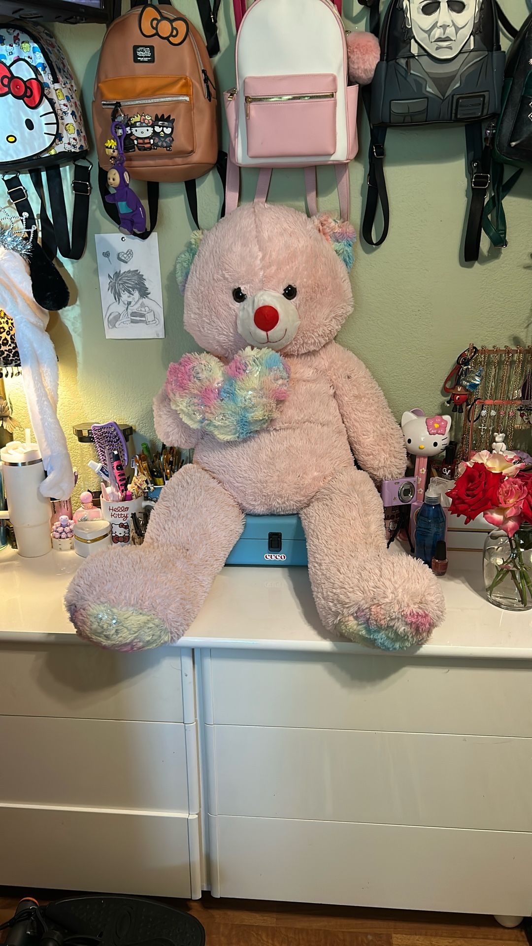 Huge pink teddy bear