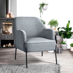 Dugan Modern Minimalist Design Grey Fabric Leisure Accent Chair