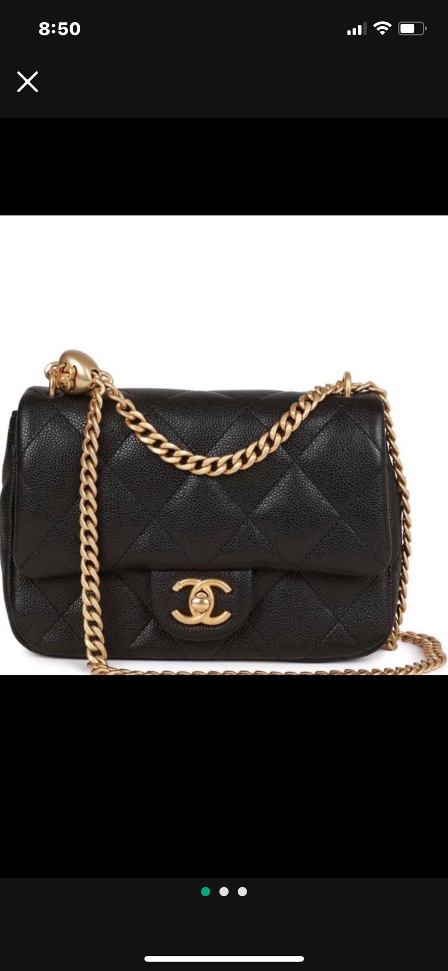 New Chanel Leather Bag Caviar Black