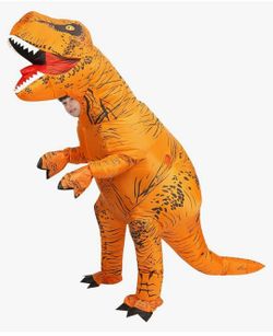 Inflatable Dinosaur Costume Adult & Kid, Blow Up Inflatable Trex Costume for Halloween Themed Party Cosplay