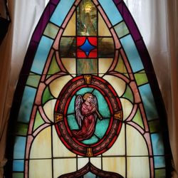 Antique Stain Glass Window Angel