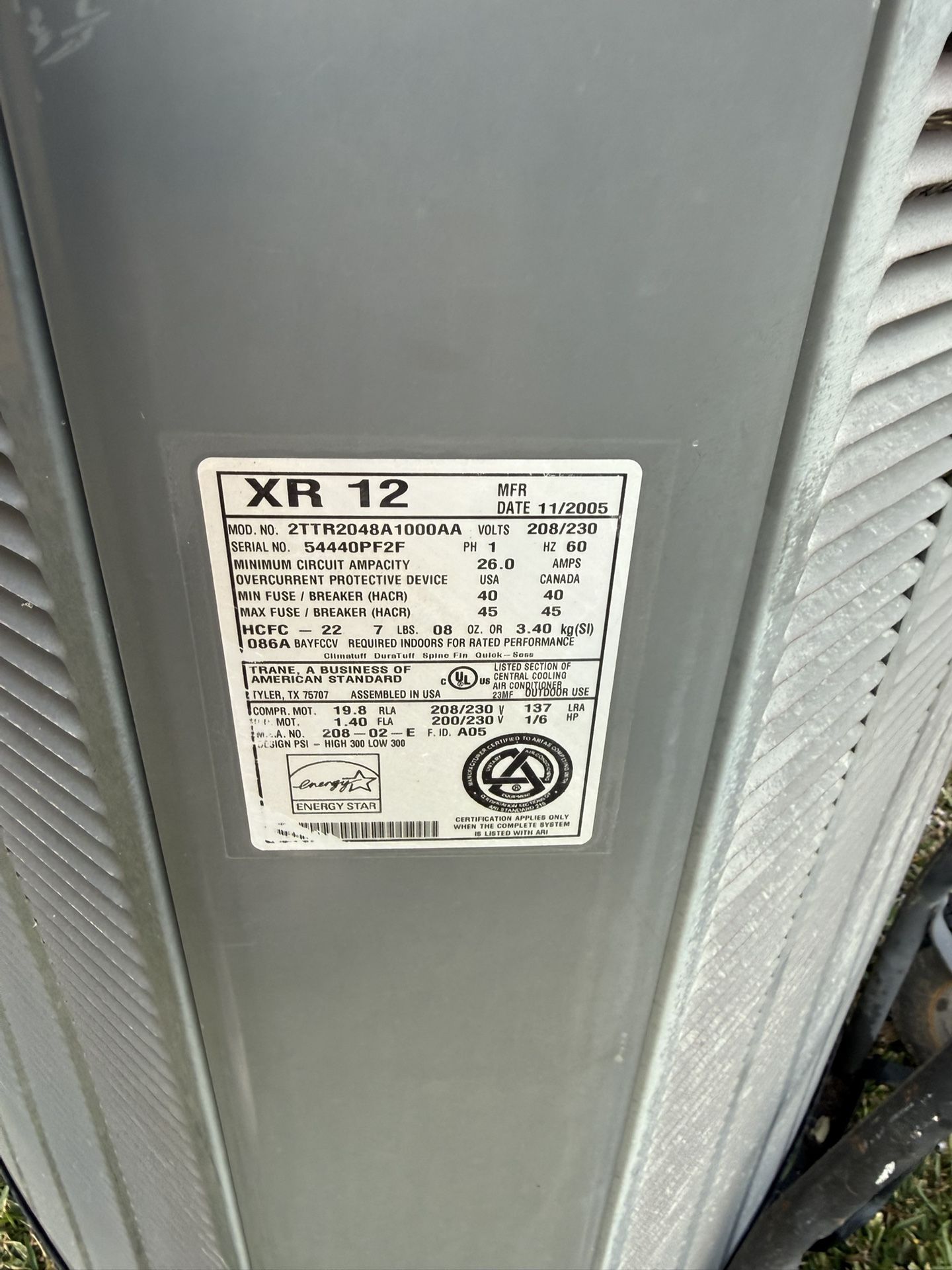 4 Ton Condenser Trane R22