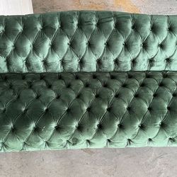 Green velvet couch 