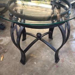 Glass End Table/Plant Stands Set Of 2