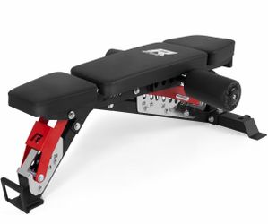 RitFit 3-Section Adjustable Weight Bench ,1600LB Capacity Incline Decline Flat, 10 Backrest & 5 Headrest Positions, Full Body Strength Training with 1