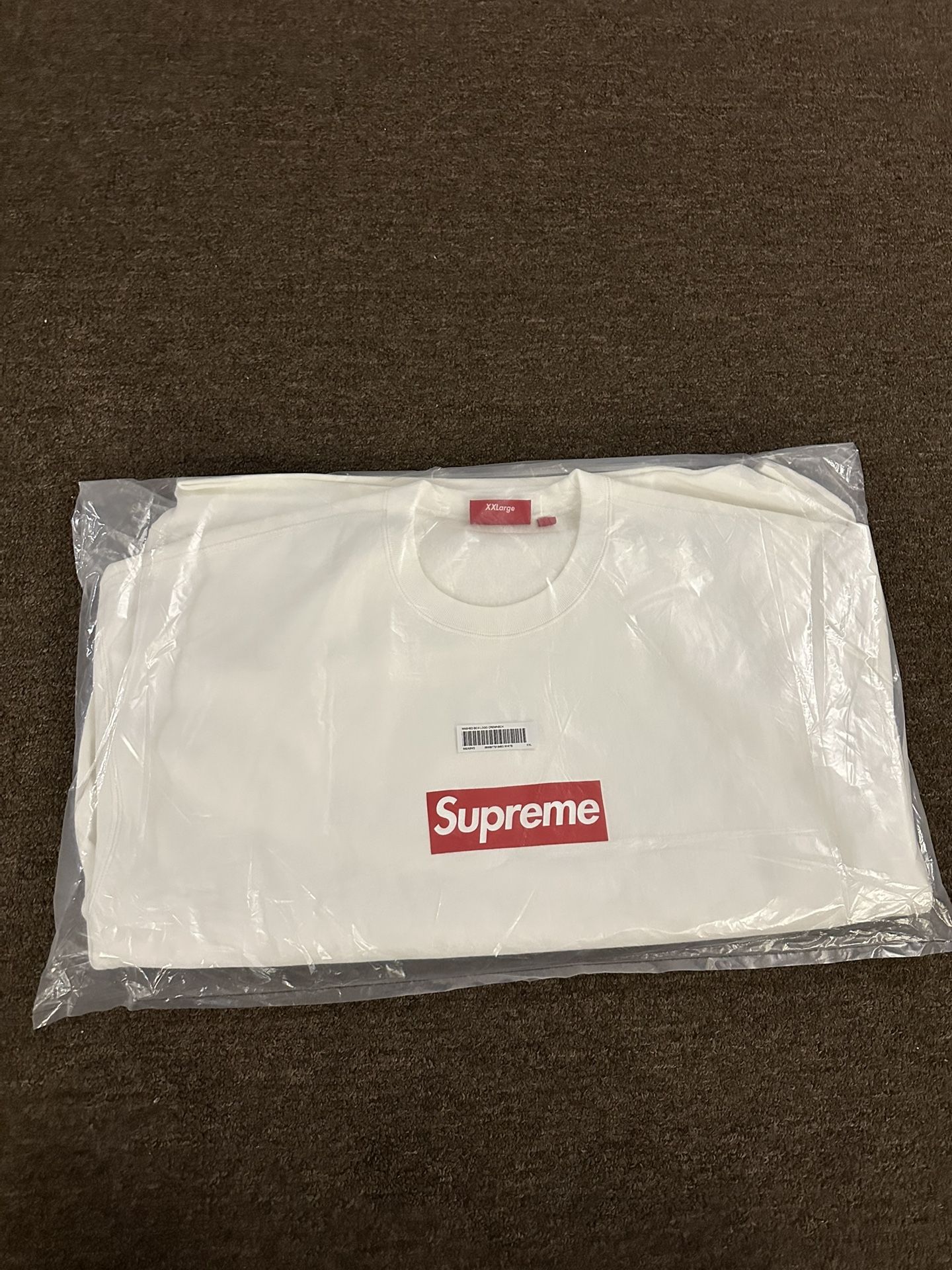 Supreme Box Logo Washed Crewneck BOGO sweatshirt White XXL
