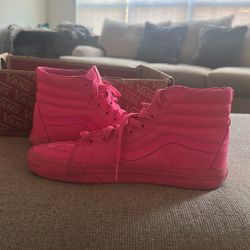 USED Neon Pink Vans Shoes 
