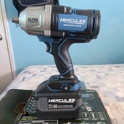 HERCULES 20V Brushless Cordless 1/2”ULTRA TORQUE Impact Wrench With 2 Batteries And Charger.