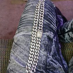 Silver Plated Cz 18inch iced Out Cuban
