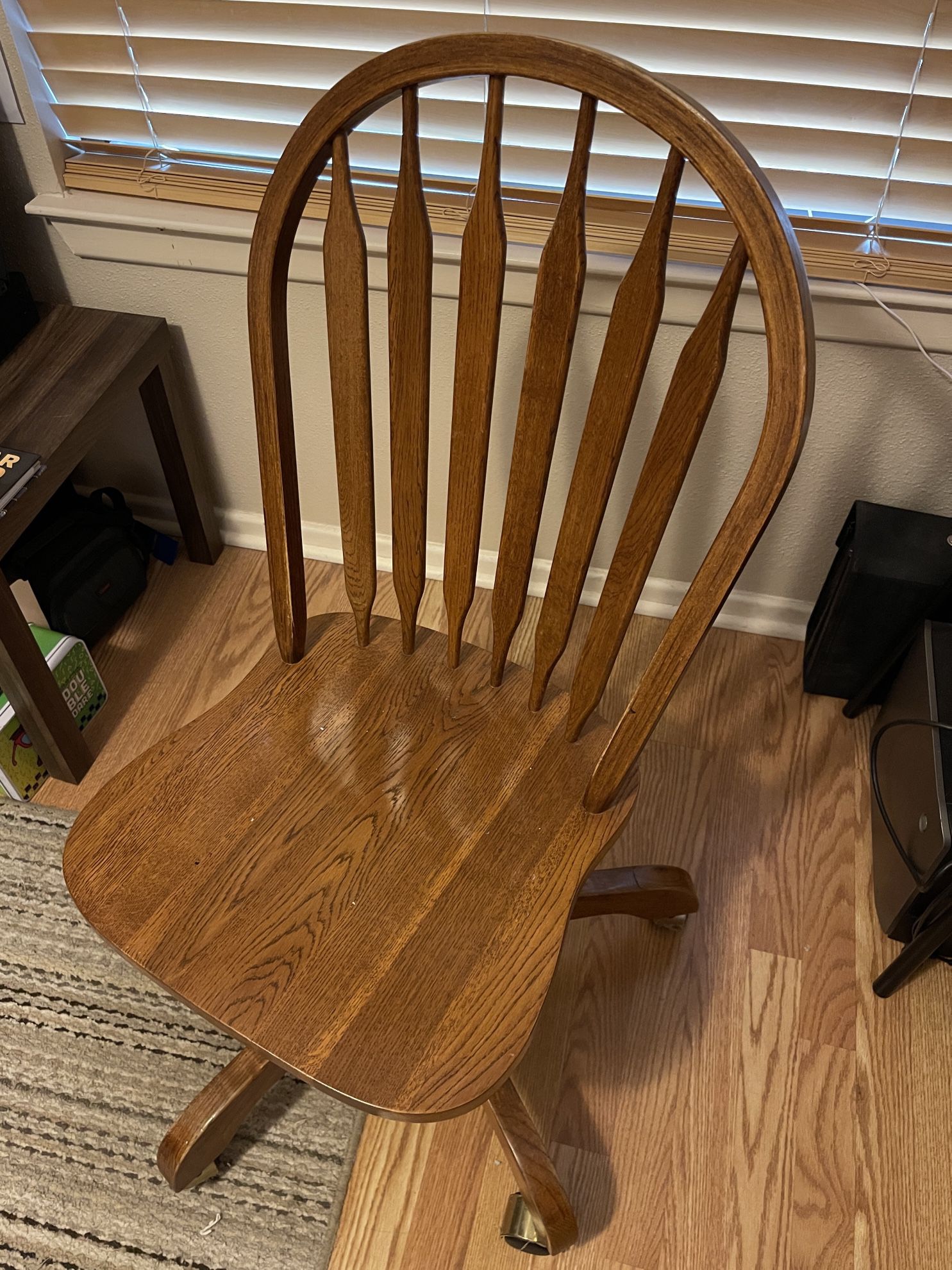Wooden Office Swivel Chair 