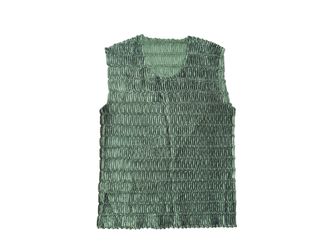 Vintage Green Smocked Sleeveless Top Sz m