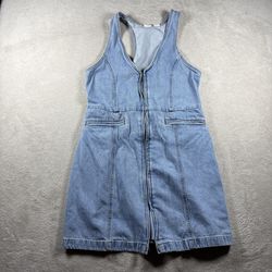 Levi Strauss Rio Denim Dress Women’s L Blue Buckle Belted Button Front #1140