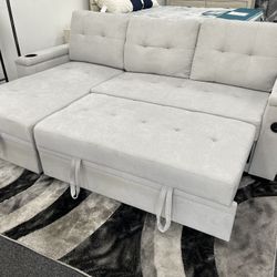 SECTIONAL PULL-OUT BED LIGHT GRAY 🔥