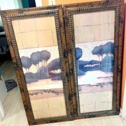 Golden Reflections Set By Mary Calkins In A Frame 