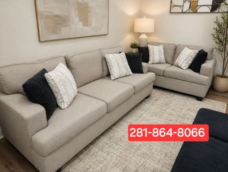 New 2pc Khaki Linen Sofa set