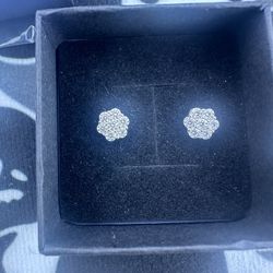 Moissanite Ear Ring 7.5mm Silver 