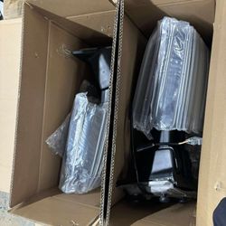 Towing Mirrors for Ford F250 F350 F450 F550 Super Duty 1999-2007 | Electric Adjustable Glass, Black Housing, Heated, Smoked Turn Signal
