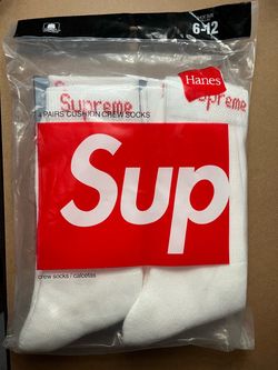 Supreme x Hanes White Socks