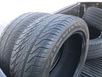 I have two tires in good condition to 35 4517s they have about 80% of