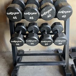 Dumbbell Weights with Rack