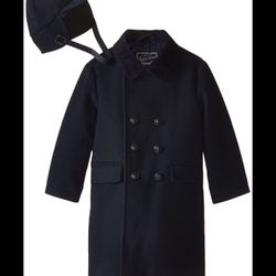 Sz. 6 Rothschild Navy Blue Wool Dress Coat