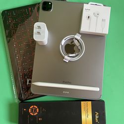 128GB Apple IPad Pro 11” 4th Generation (2022 Model / M2 chip) Wi-Fi + Cellular (5G Unlocked) Keyboard, Pen & Accessories