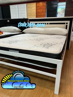 Full Metal bed frame with mattress deluxe cama nueva new