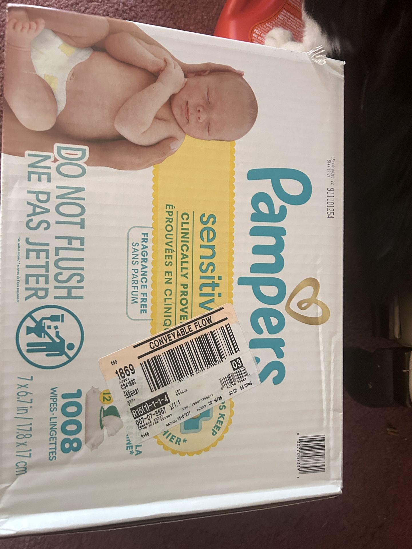 Pampers sensitive Wipes 1008 Ct $15
