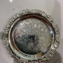 4” Vintage Decorative Serving Tray w/ Flouted Edge
